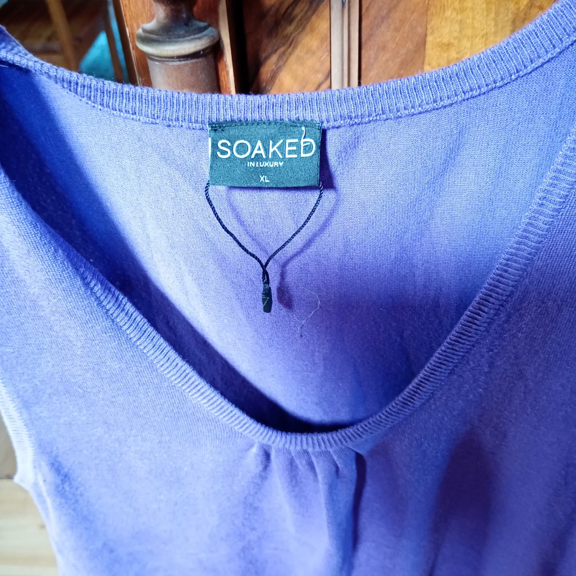 Kort klänning syrenlila stl XL med fickor fram. - 93