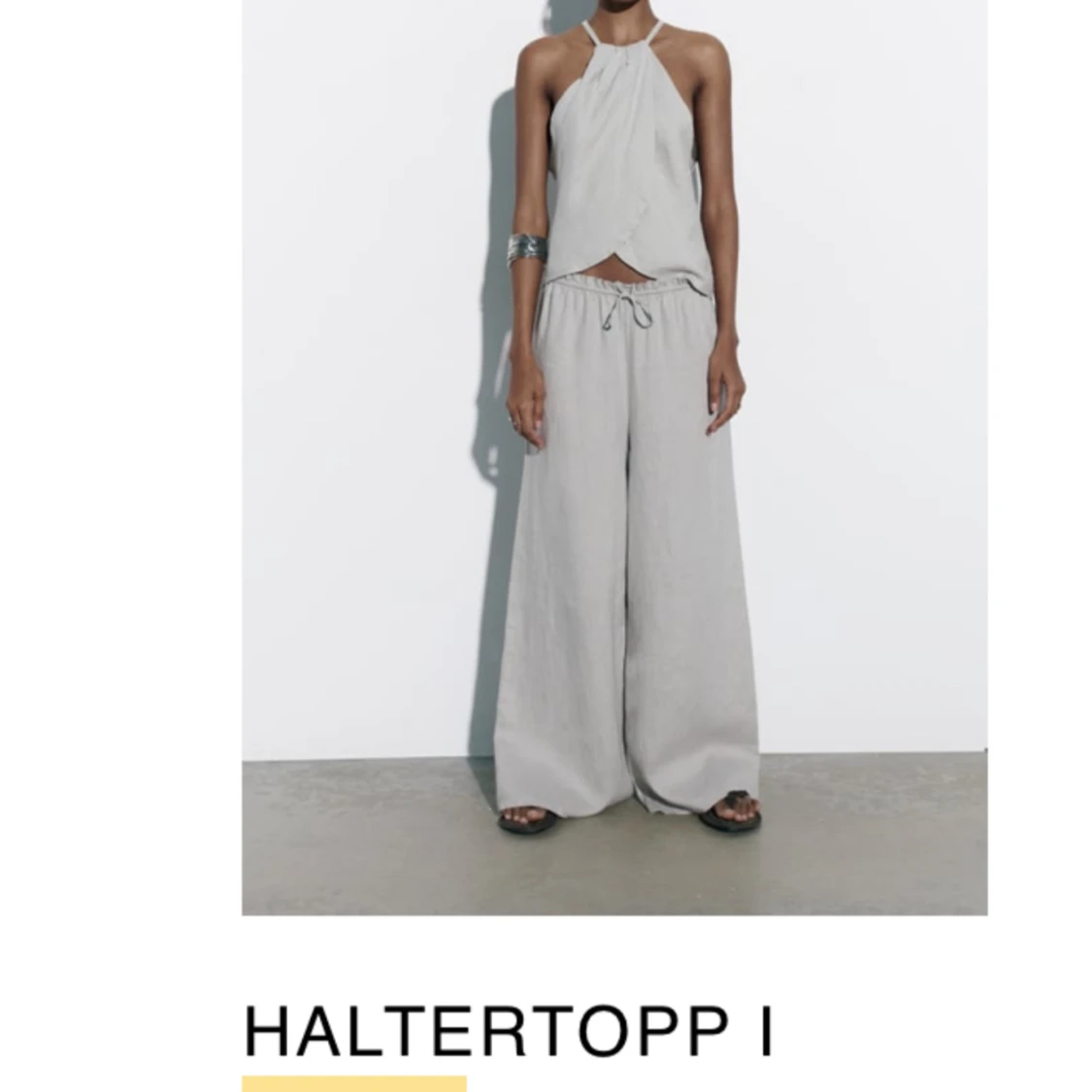 Zara byxa topp i linne grå - 90