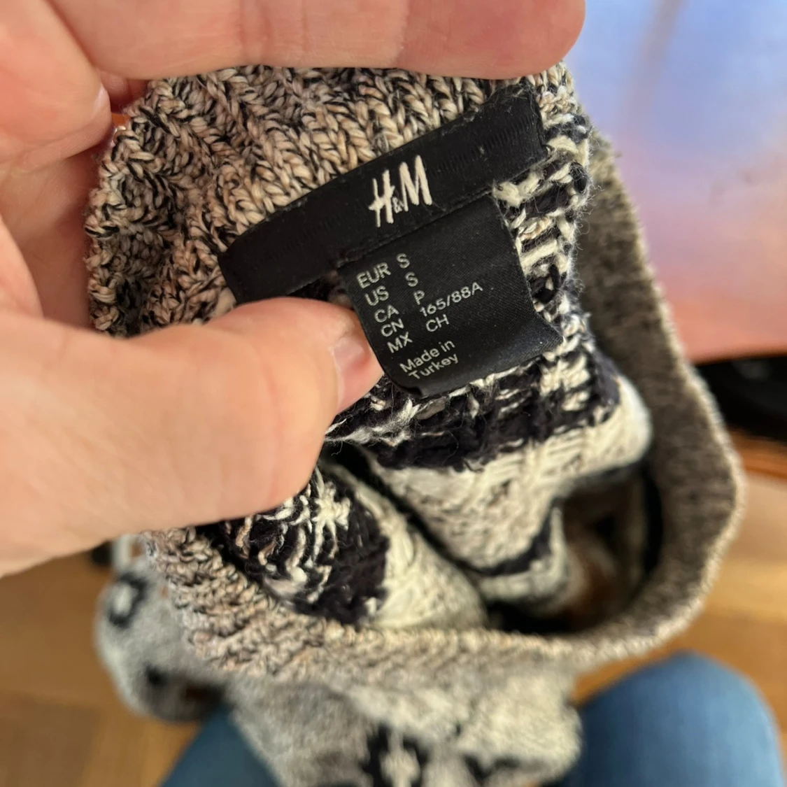 Underbar tjock stickad trekvarts h&m tröja stickat  - 92