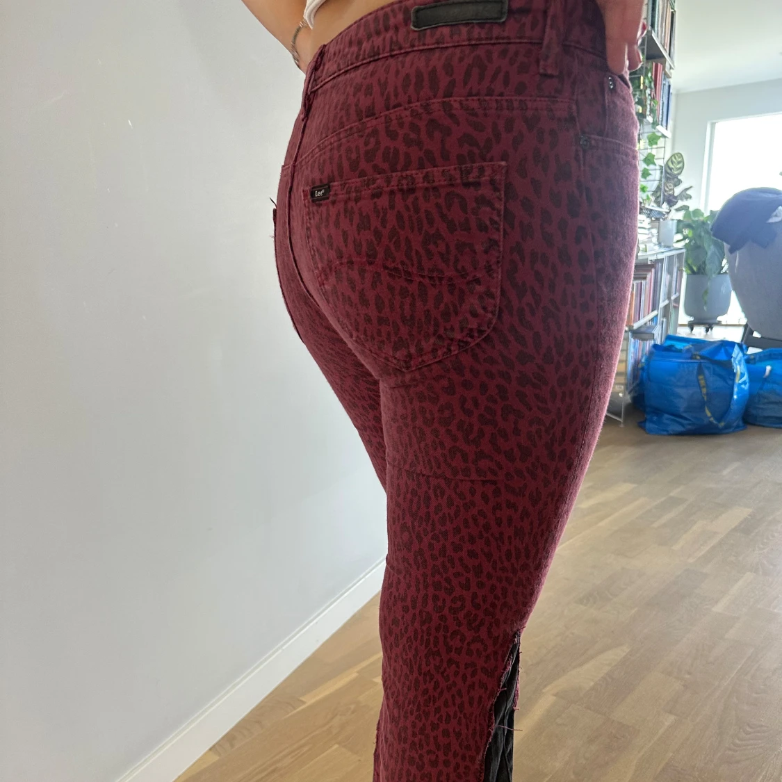 Lågmidjade leopard jeans - 90