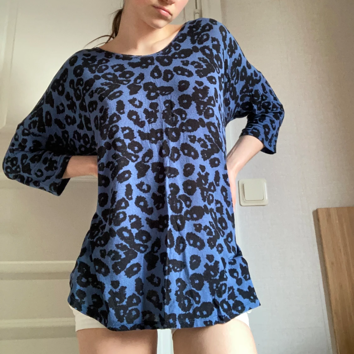 Blå Leopard Tröja - 90