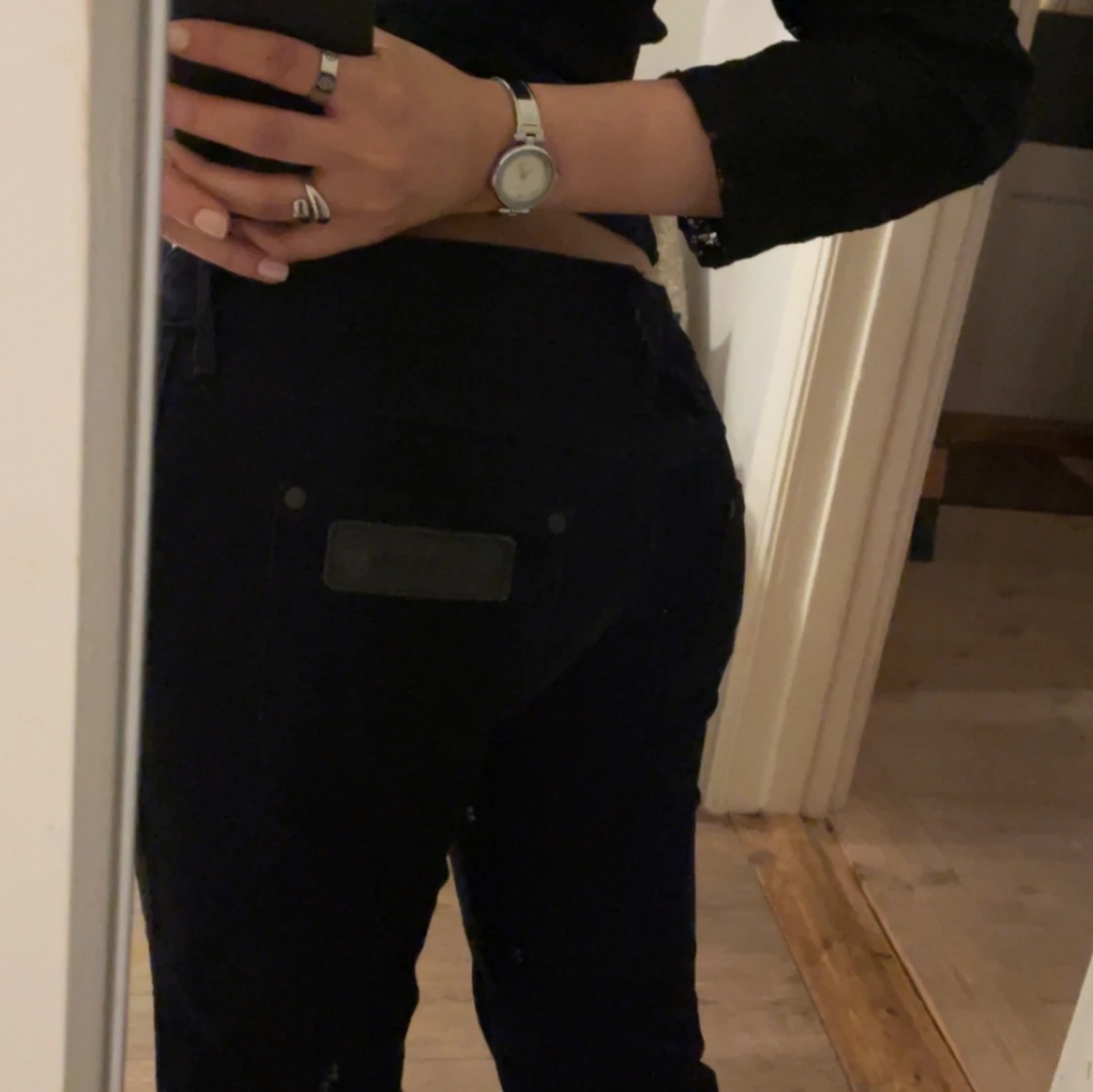 Lågmidjade svarta jeans - 92