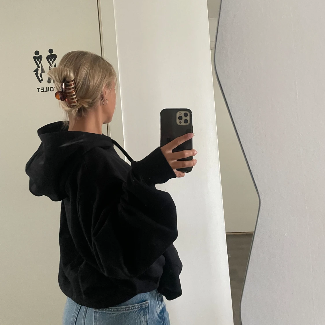 Oversized svart hoodie - 91