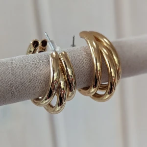 Minimalistiska skiktade manschettringar örhängen - Okänd metall Aldrig använt 