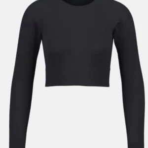 Croppad långärmad träningströja - Jättegullig croppad tråningströja men kan även användas som vanlig tröja. Plagget knappt använt och i mycket bra skick. Nypris 200, mitt pris 80.