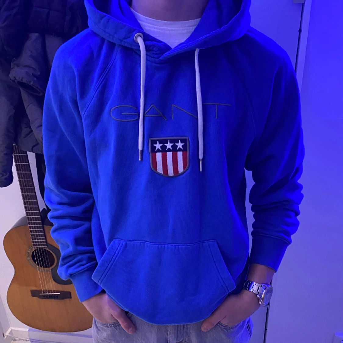 Blå Gant Hoodie