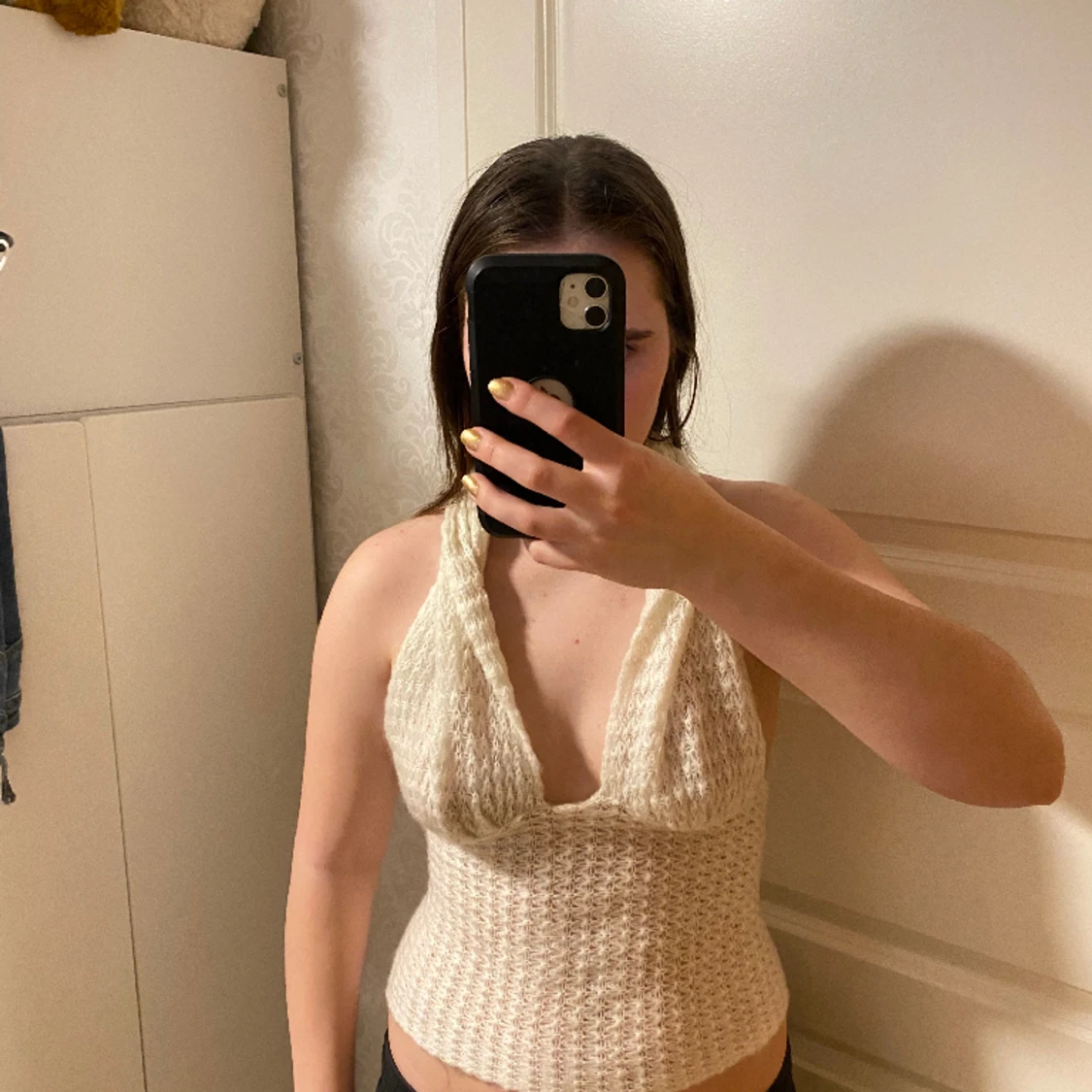 Stickat halterneck topp