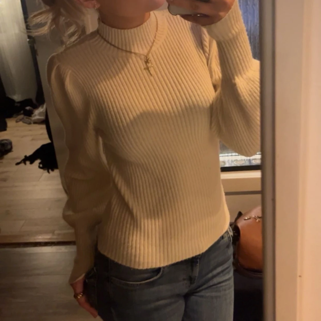 Stickad långärmad tröja - 91