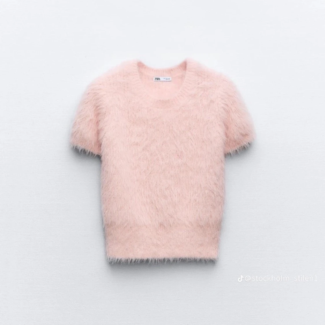 Kortärmad stickad tröja från zara