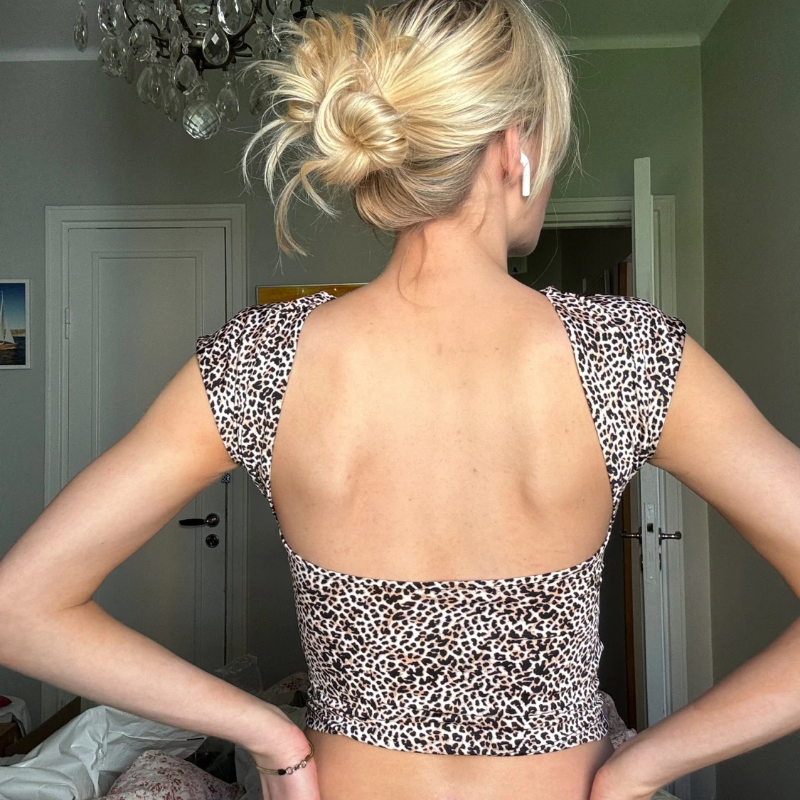 Leopard topp med öppen rygg - 91