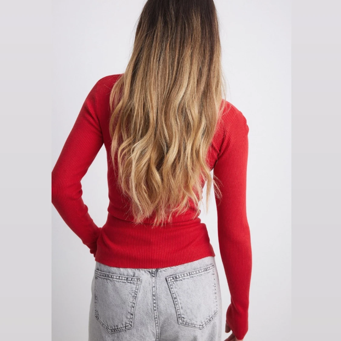 Finstickad tröja med V-ringning - 90