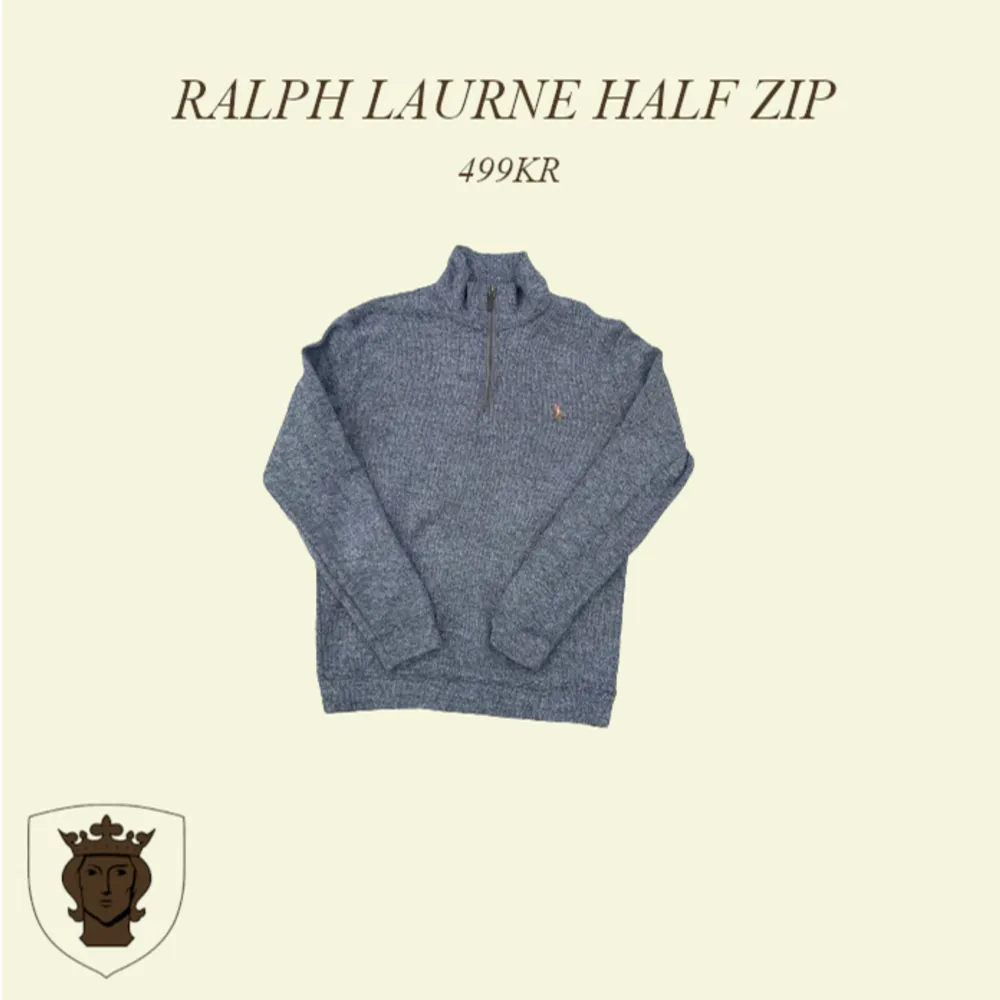 Säljer en snygg grå Ralph Lauren half-zip. Skriv för mer bilder eller funderingar!. Tröjor & Koftor.
