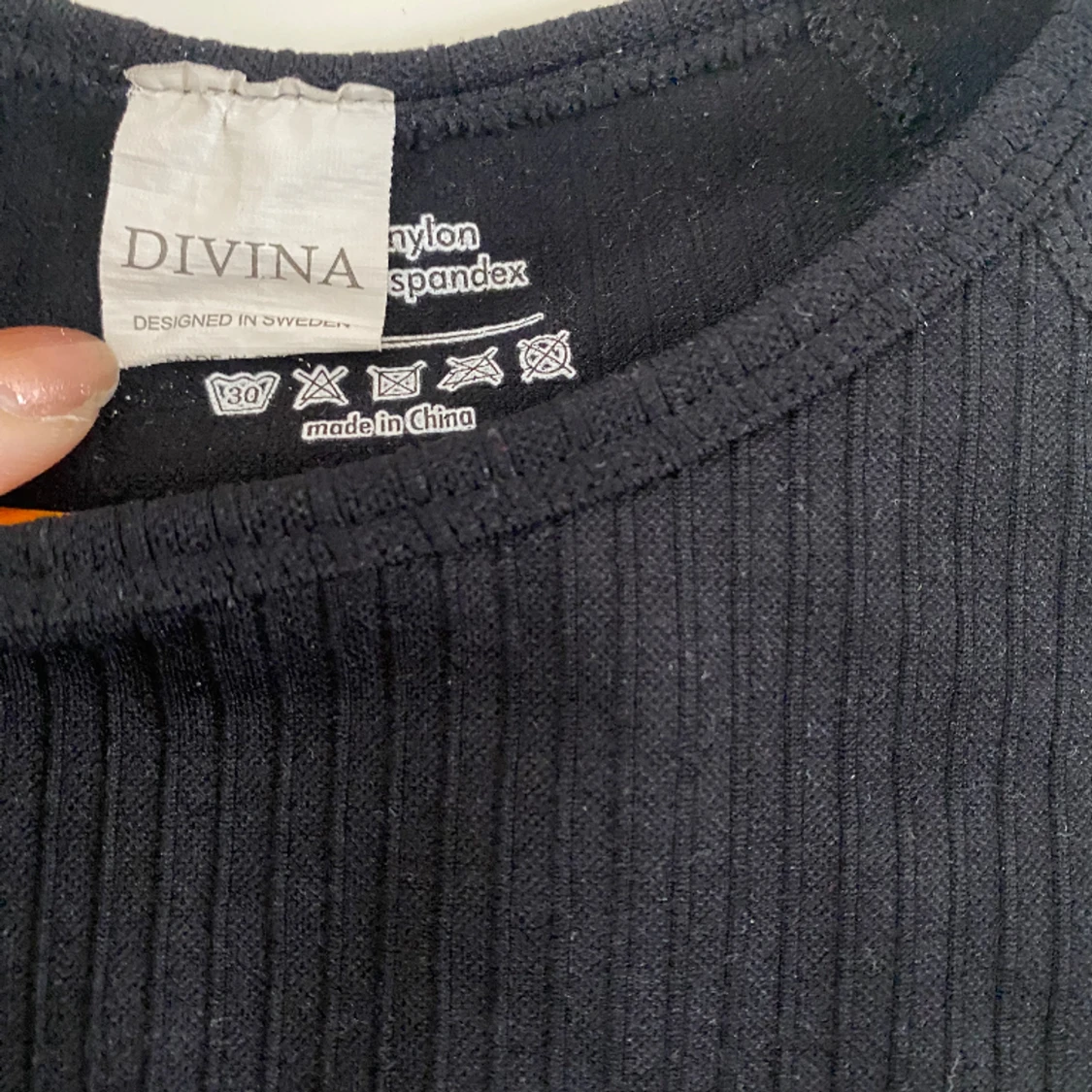 Croppad ribbad träningstopp  - 90