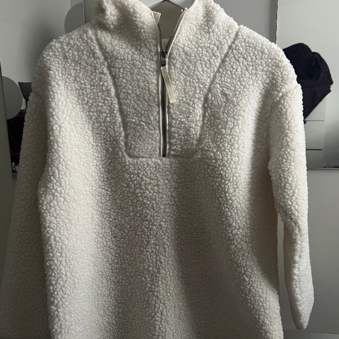 Oversized huvtröja i fleece 