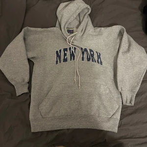 Vintage Hoodie  - Grå Hoodie med tryck från Authentic Life Apparel. Har en liten fläck på ärmen. 