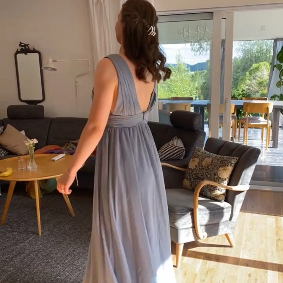 Lång ljusblå balklänningar  - 90