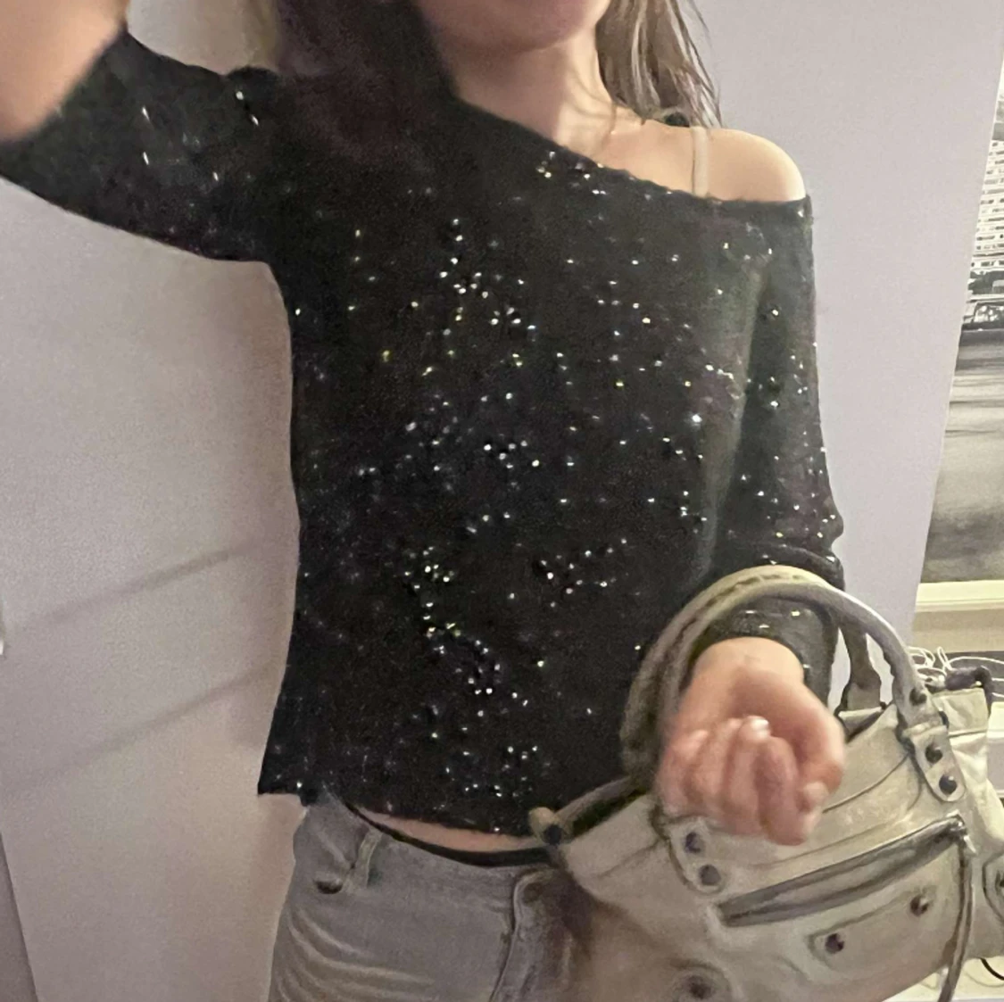 Paljett Stickad Tröja - 90