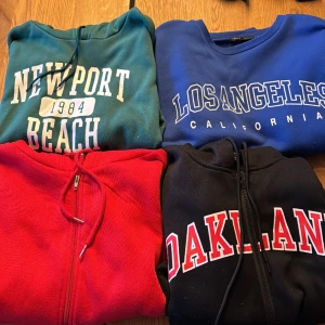 Hoddies - 1 tjocktröja, 1 hoddie, två zip tröjor från SHEIN, 20kr styck eller alla för 75kr, röd st L, svart st S, blå st S, grön st S