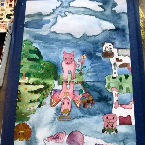 Målning  - Målat själv, intresse koll skriv om du vill ha ngt målat 🩷🌸runt 200 kr. Just dessa är it till salu, fast skriv kan göra liknande. Priset diskuteras även beroende på tid 🩷