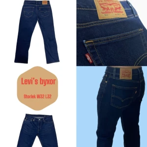 Levi’s byxor - Säljer dessa helt oanvända Levis byxor i storlek W32 och L32. Mitten bilden är ej min. Original priset för dessa är 1199kr.