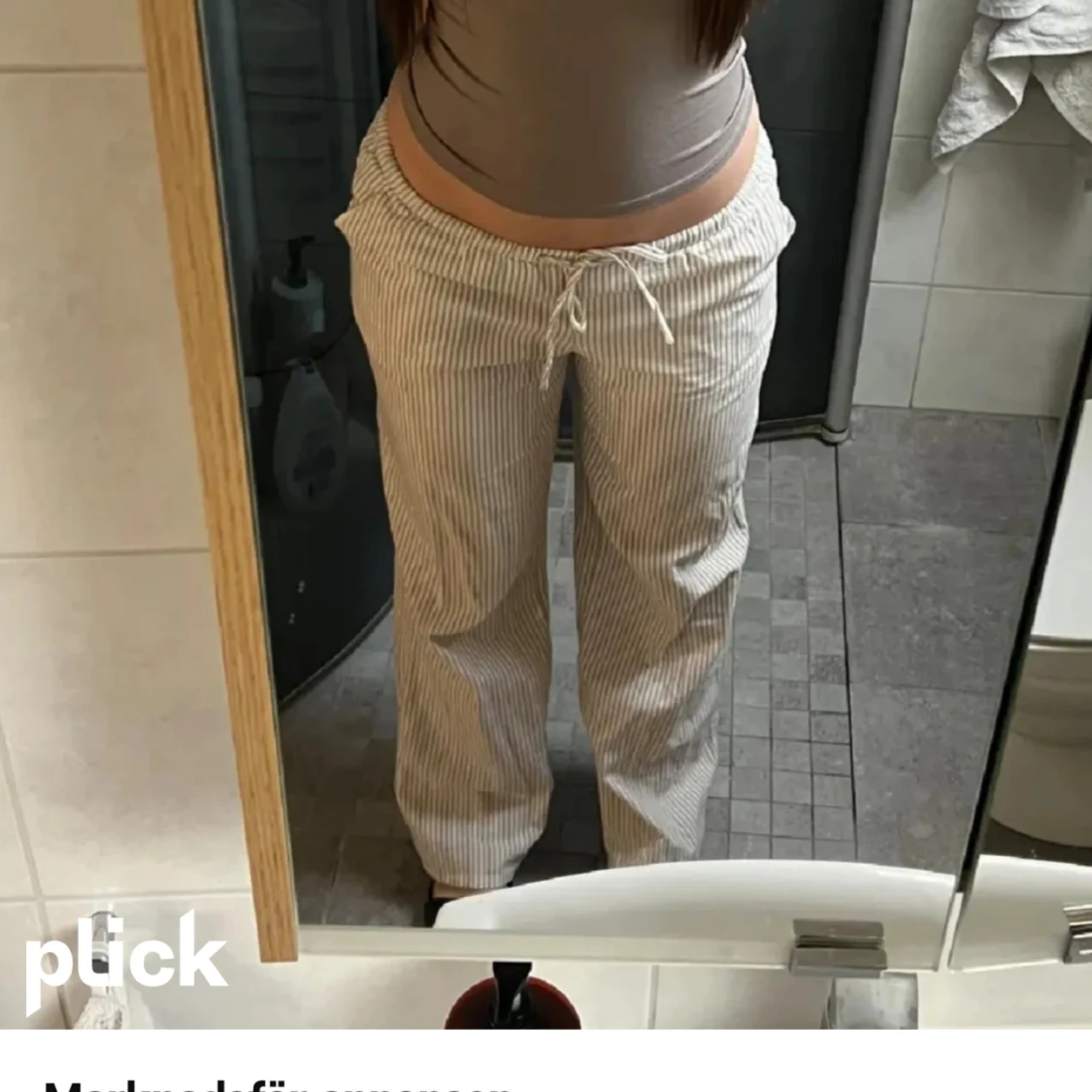 Randiga linnebyxor  - 91