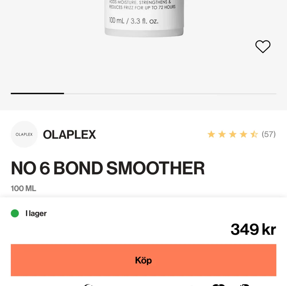 Olaplex nr 6. Olaplex 6, en förtrollande stylingkräm som verkar återfuktande, mjukgörande och friss-reducerande för alla hårtyper. Denna leave-in-kräm fungerar särskilt väl på torrt, lockigt eller skadat hår och ger resultat i upp till 72 timmar.. Övrigt.