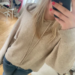 Stickad hoodie - Söt beige stickad huvtröjor❤️❤️