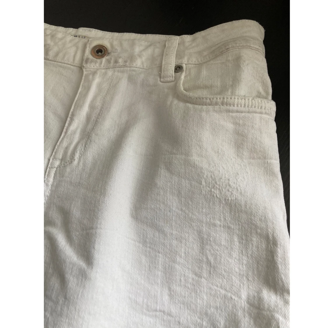 Vita jeansshorts, stl 36 S, regular waist, basic, klassisk, denim - 92