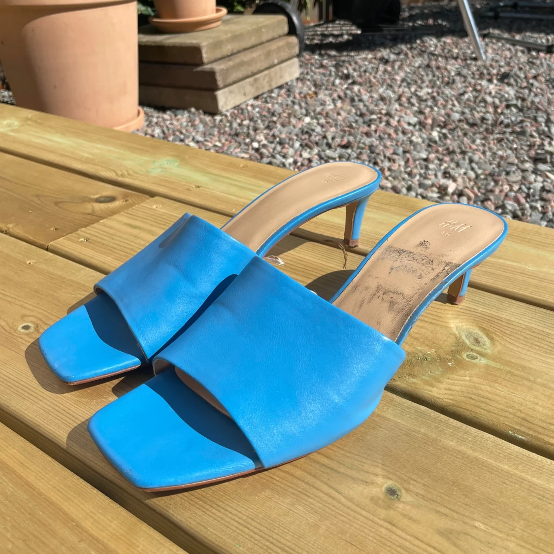 H&M blå mules  - 90