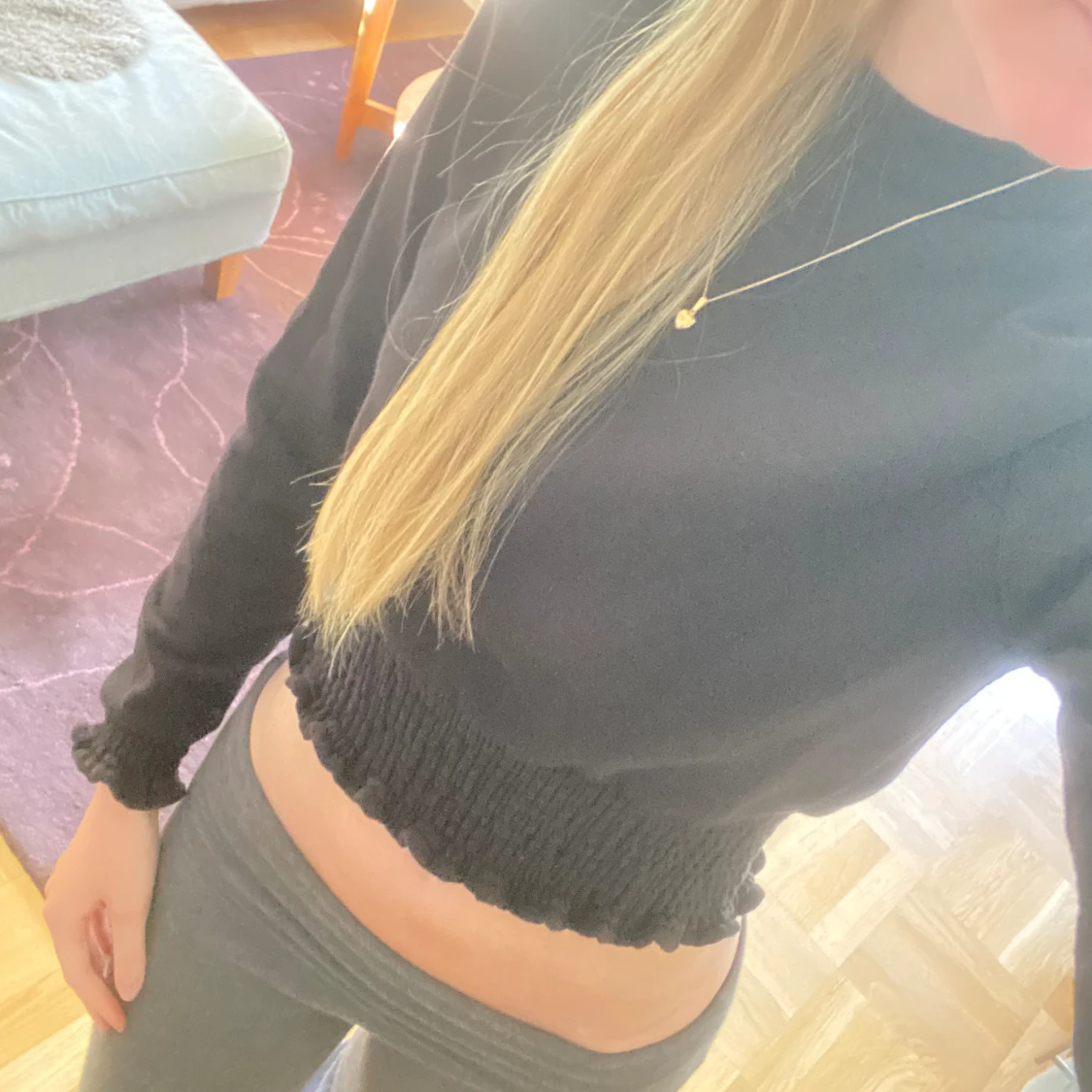 Söt smockad topp - 90