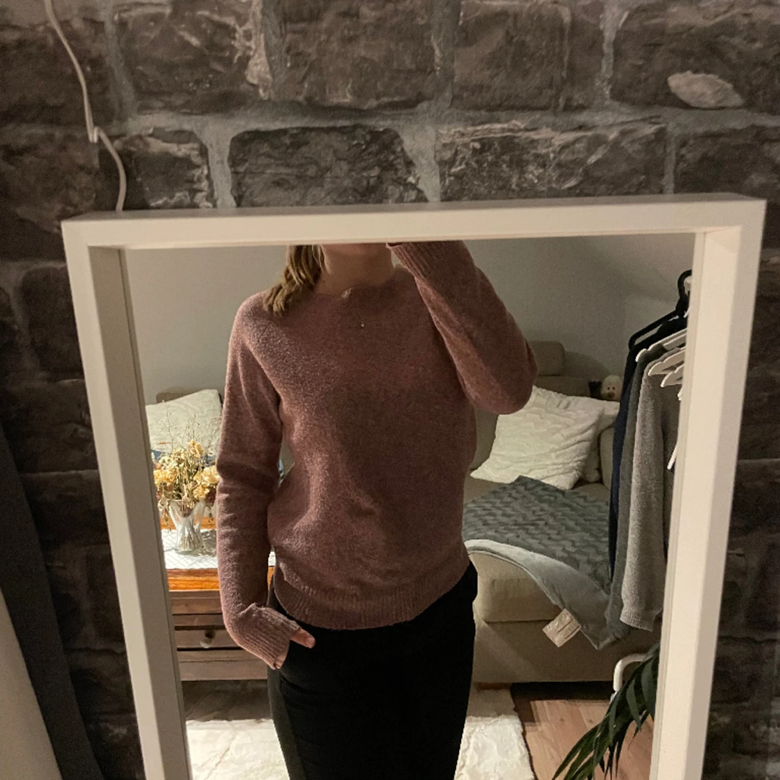 Lila stickad tröja från Vero moda