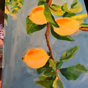En akvarell målning jag gjort av citroner! Pappret är väldigt tjockt med bra kvalite🥰