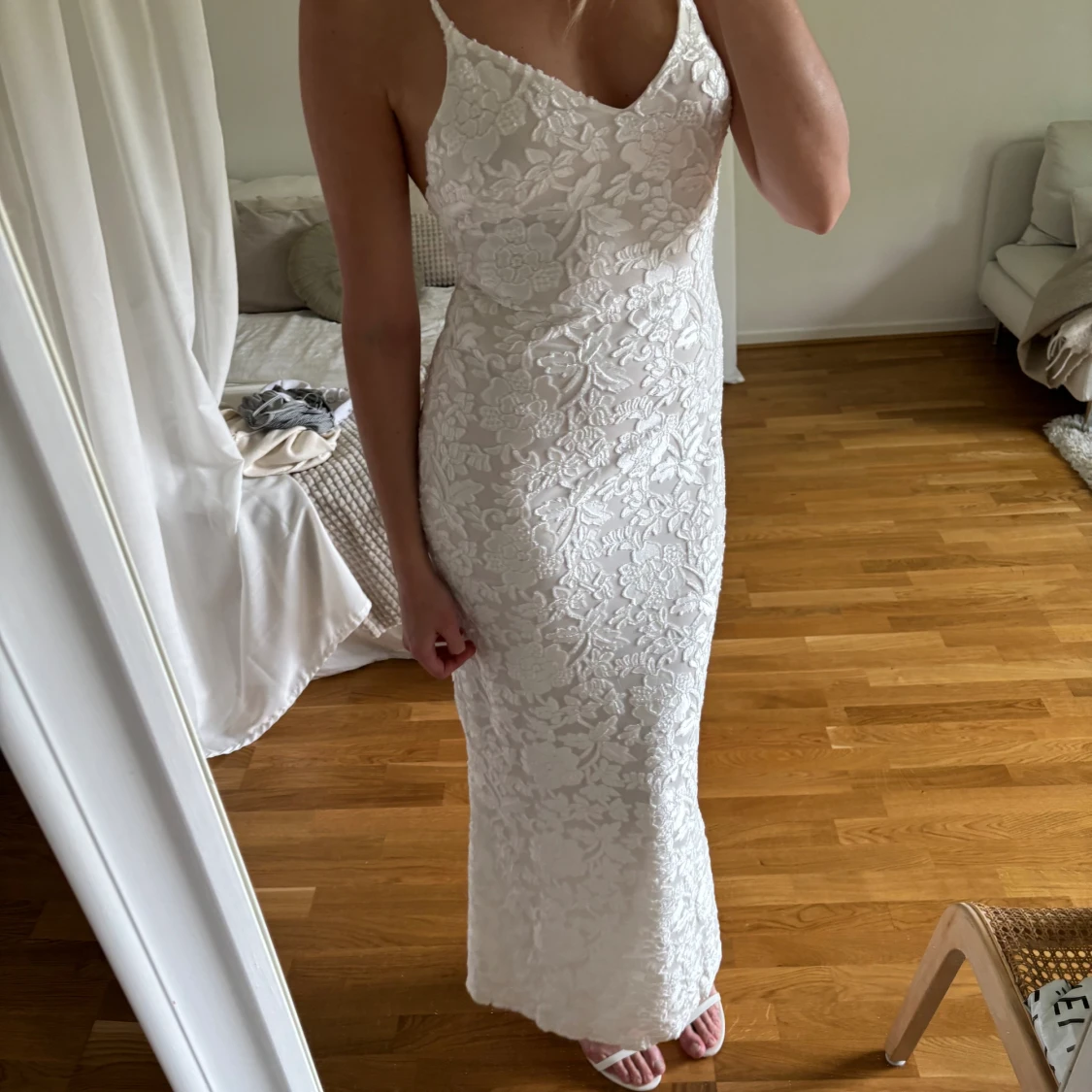 Vit långklänning