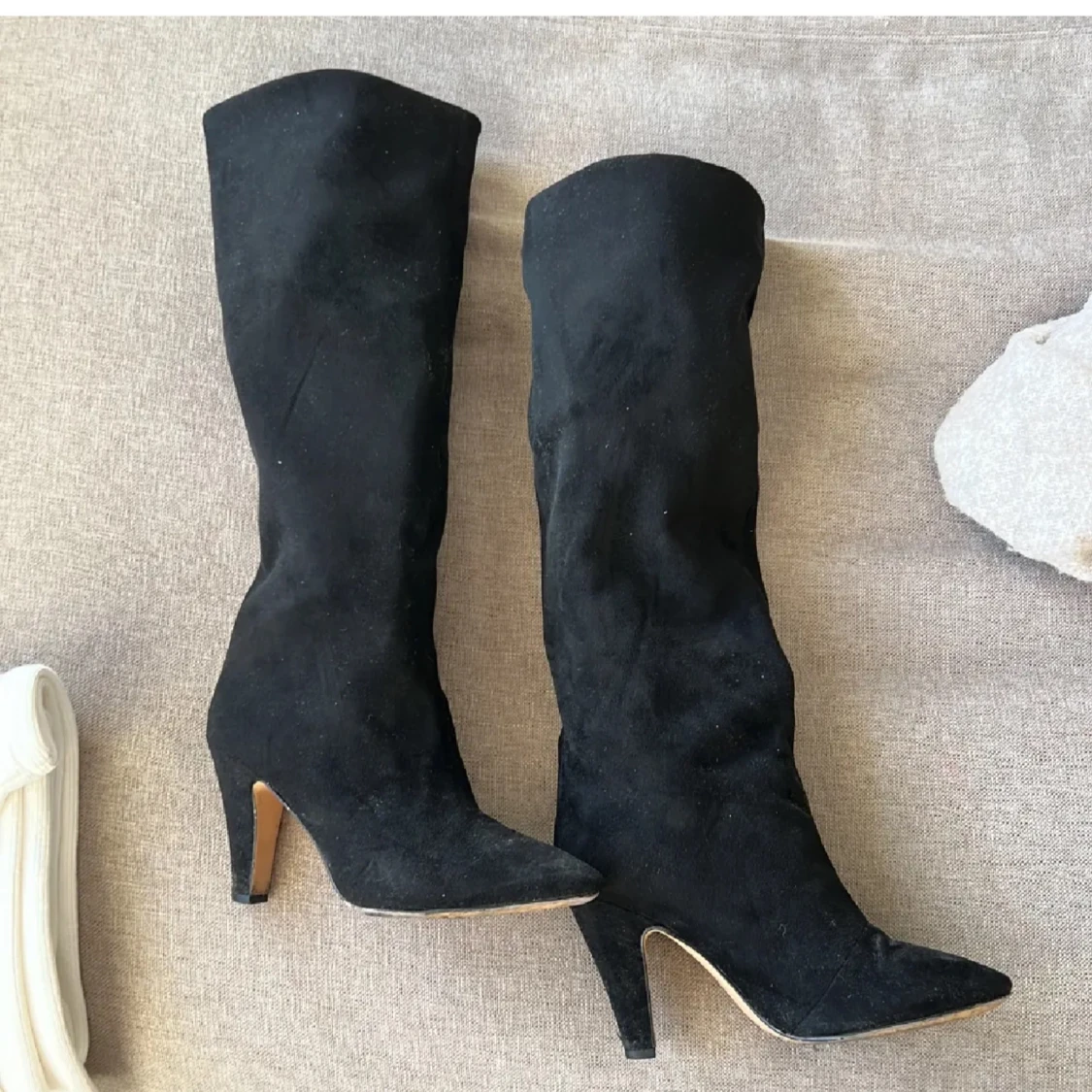 Snygga höga stövlar i mocka imitation perfekt för utgång - 90