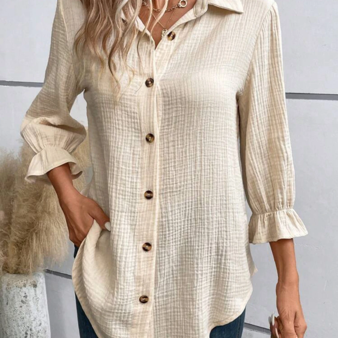 Ny beige skjorta  - 91