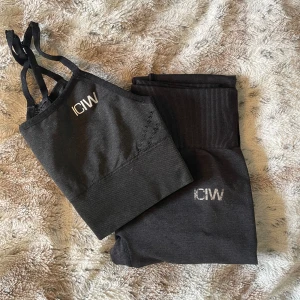 ICIW queen mest set  - Queen Mesh set i färgen Graphite Melange.  Jättefint skick förutom att texten på byxorna är slitet, säljs då det är för litet för mig. Nypris på byxorna är 799kr och överdelen tror jag är 399kr, överdelen säljs inte längre. Säljs tillsammans för 300