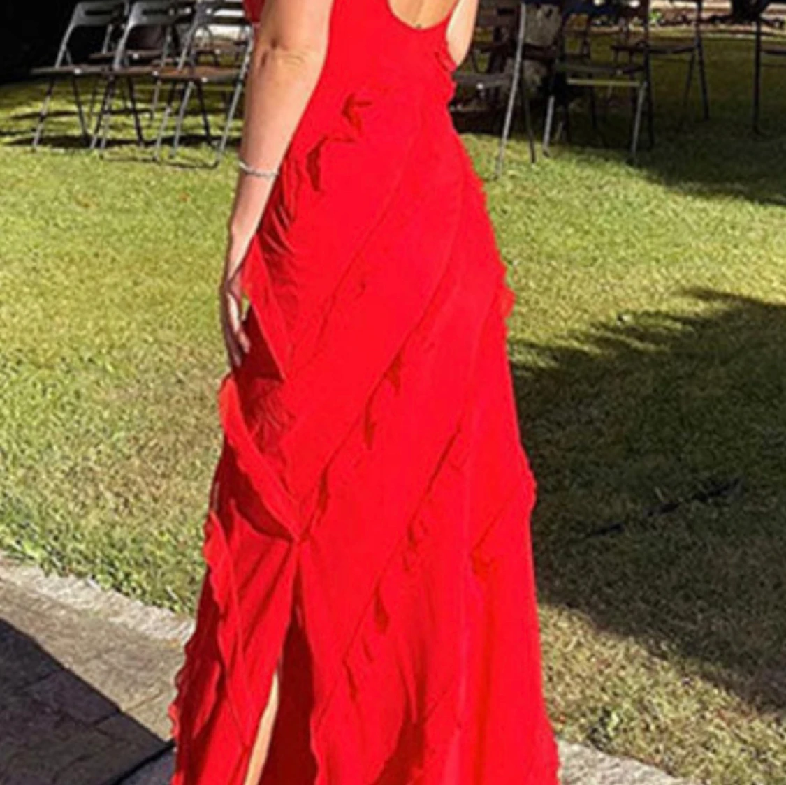 Maxiklänning med volanger - 91