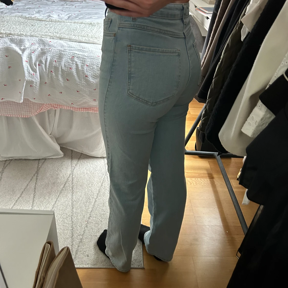 Blå raka jeans - 90