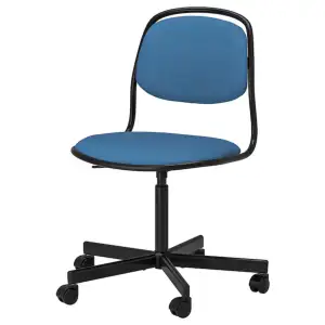 IKEA Örfjäll skrivbordsstol.  Höj- och sänkbar. Ord.pris 799:-. Fungerar felfritt och är mycket bekväm.  Färg: svart/vit/vissle-mörkblå.