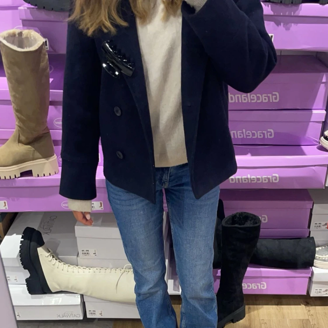 Kort blå Kappa - Ginatricot