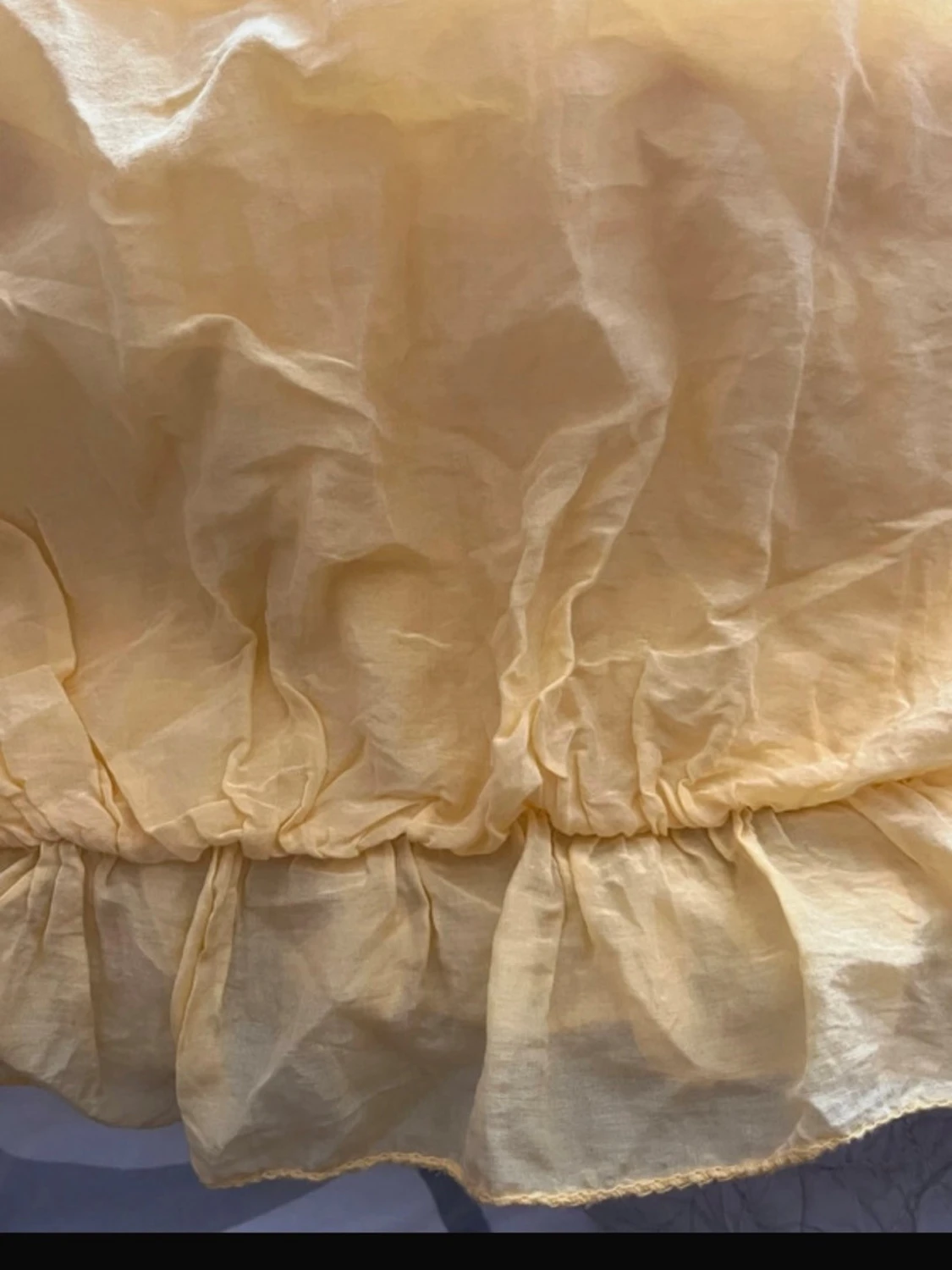 Gul bandeau tubtopp med volang - 4