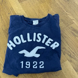 Mörkblå t-shirt Hollister - mörkblå t-shirts, en från Hollister med vit broderad logga och text '1922', Perfekta för en avslappnad stil.