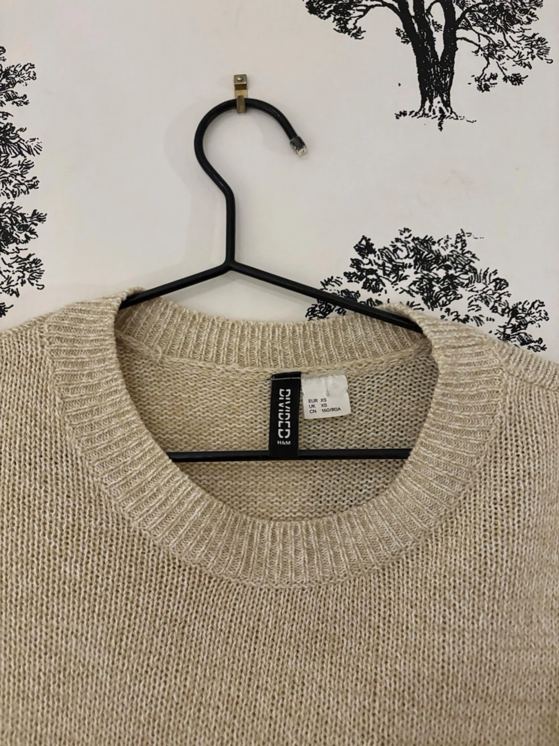 Beige cropped stickad tröja - 2