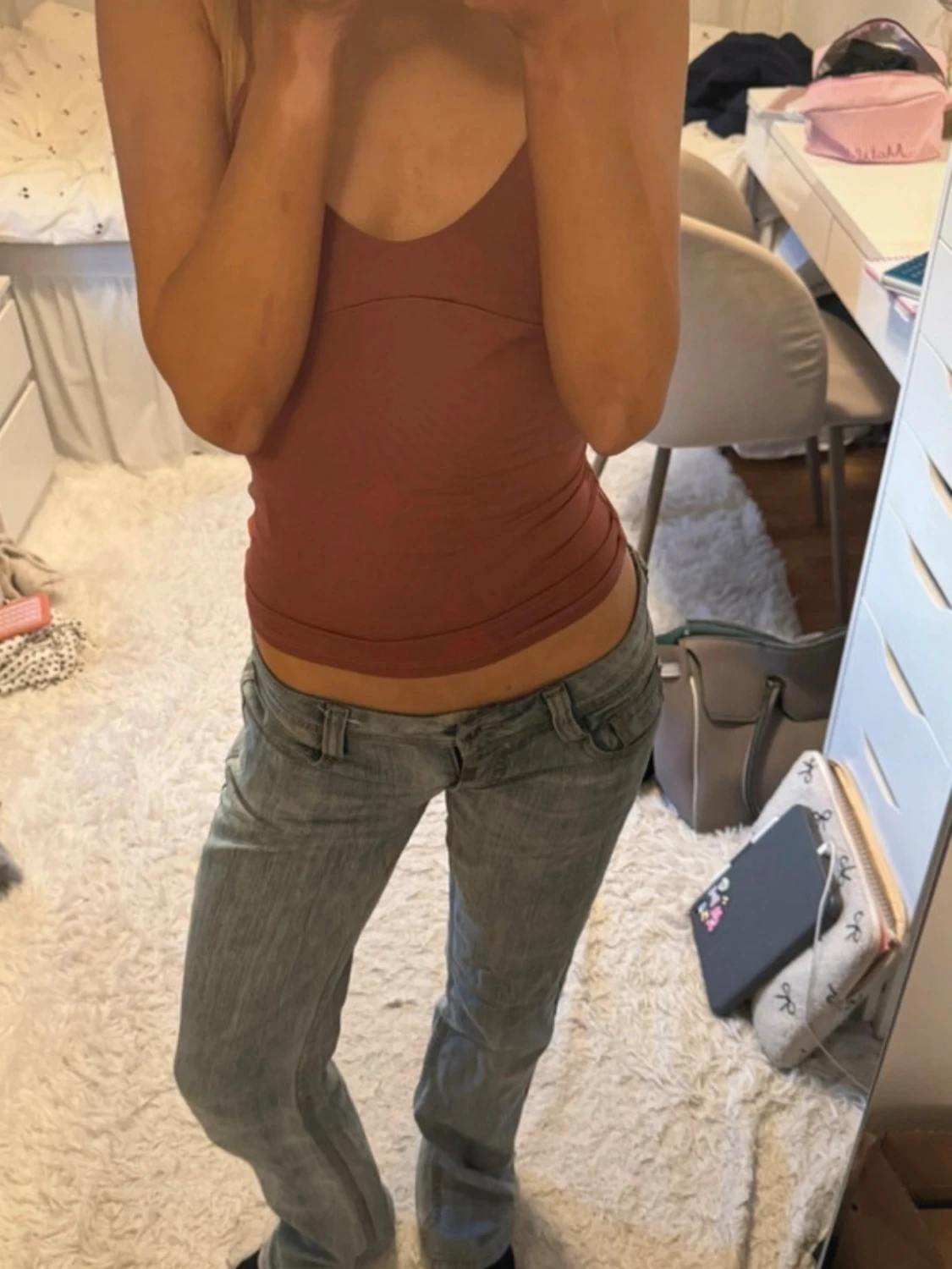 Lågmidjade ljusblå vintage jeans 🩵 - 2