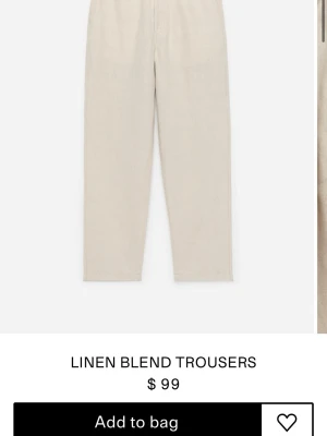 Linnebyxor (Arket) - Säljer dessa linnebyxor från arket då de aldrig används. Är i bra skick, inga defekter förutom att de legat i min garderob ett tag. Storlek 50. Hör av er vid frågor och funderingar! 