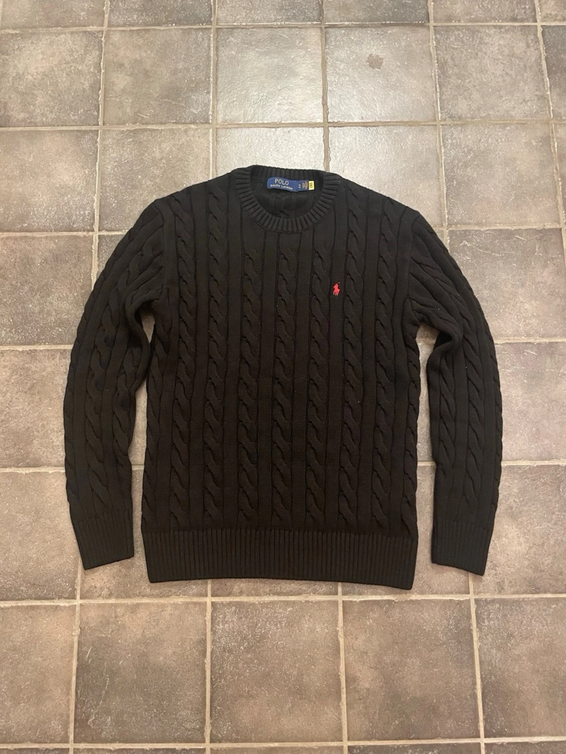 Svart Ralph louren cable knit