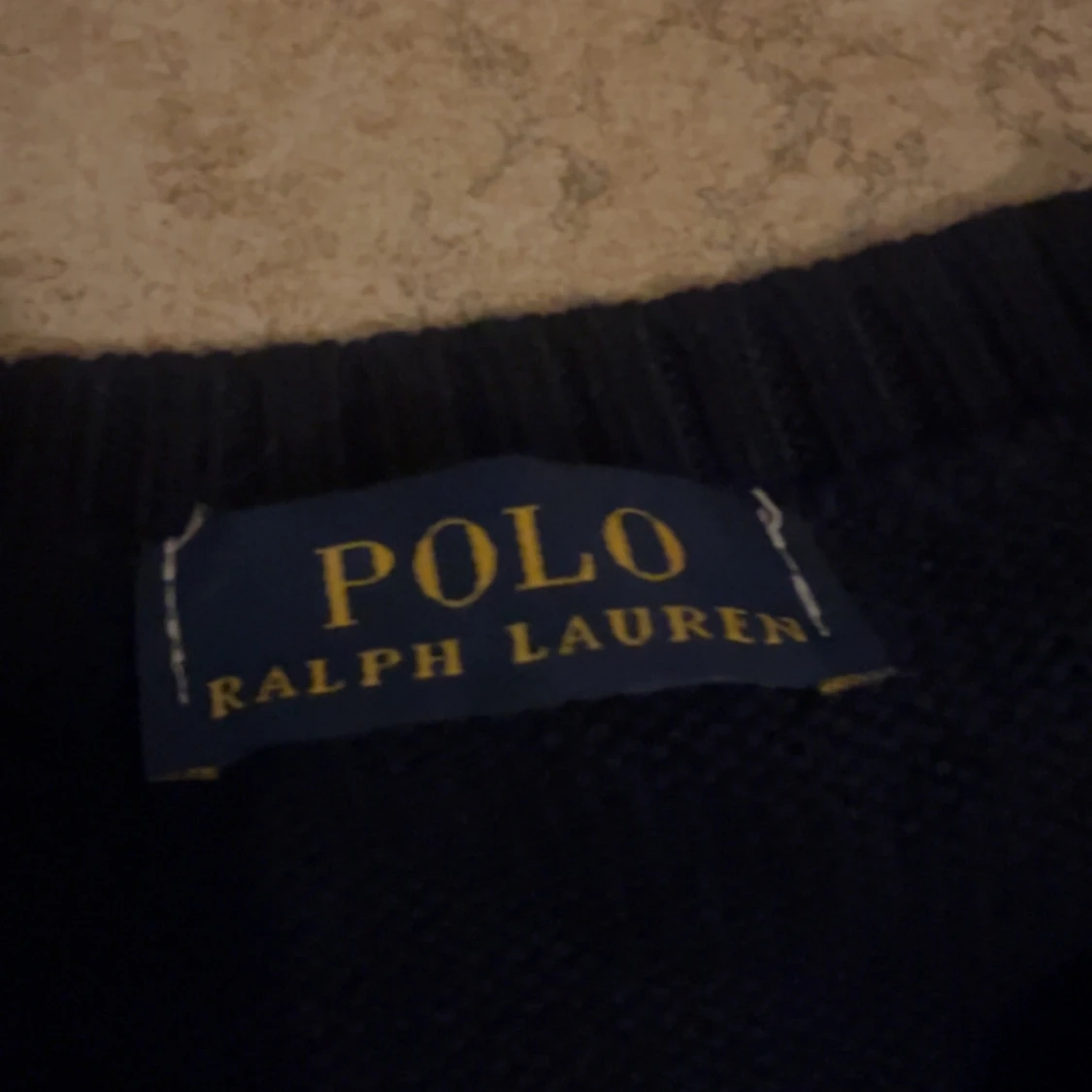 Mörkblå stickad tröja Polo Bear - 1