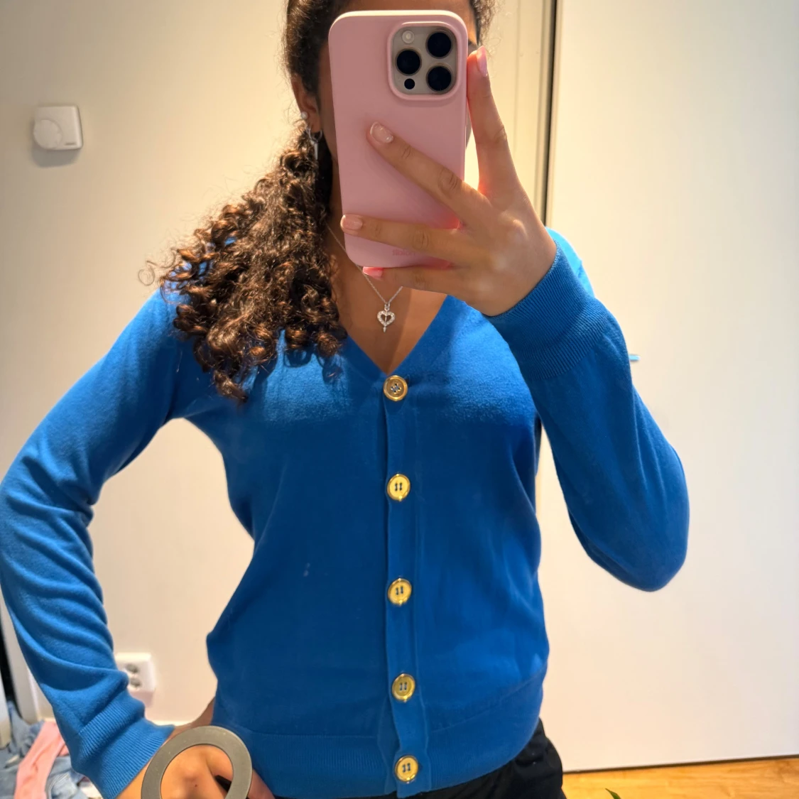 Blå kofta från Twilfit med knappar