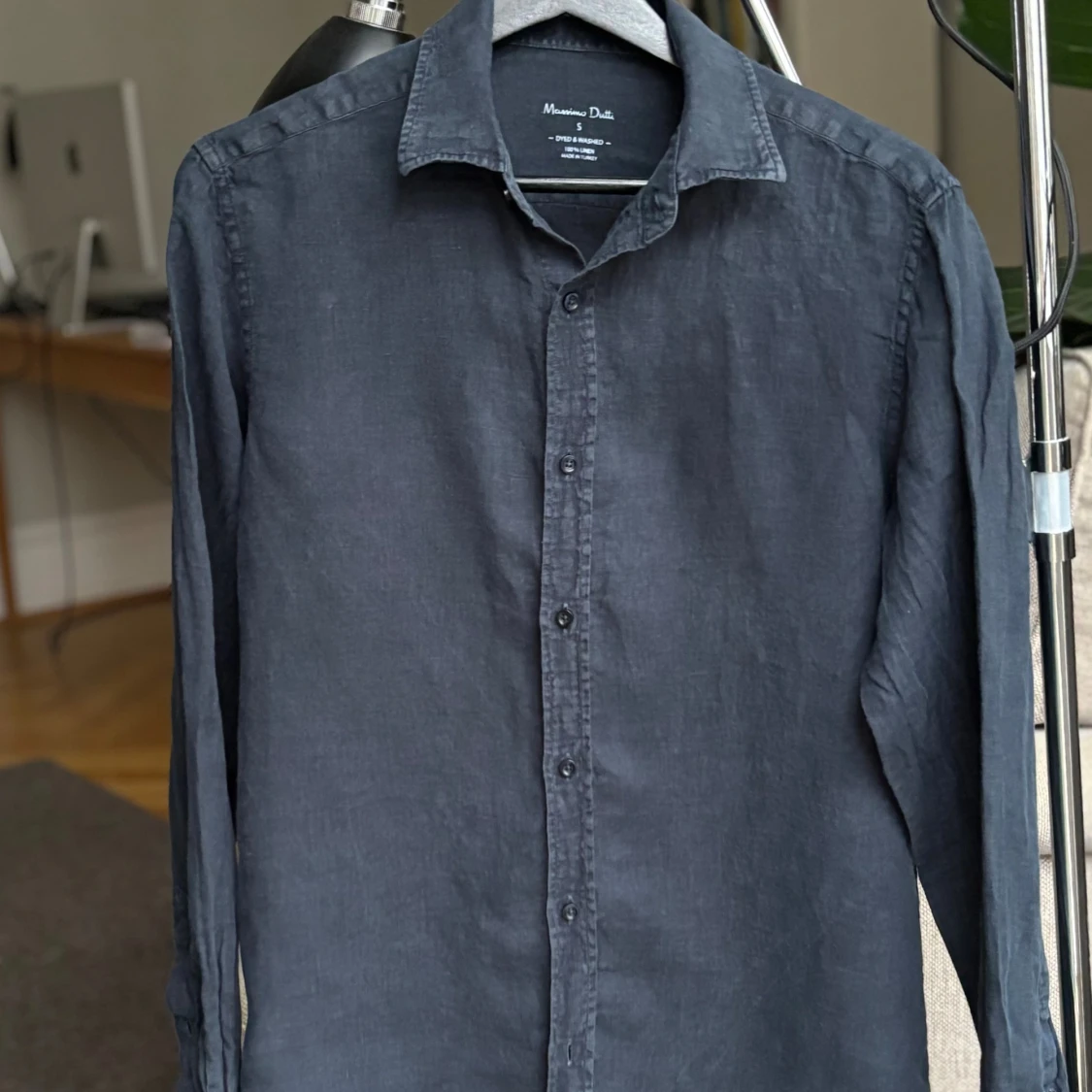 Mörkblå linneskjorta Massimo Dutti S - 2