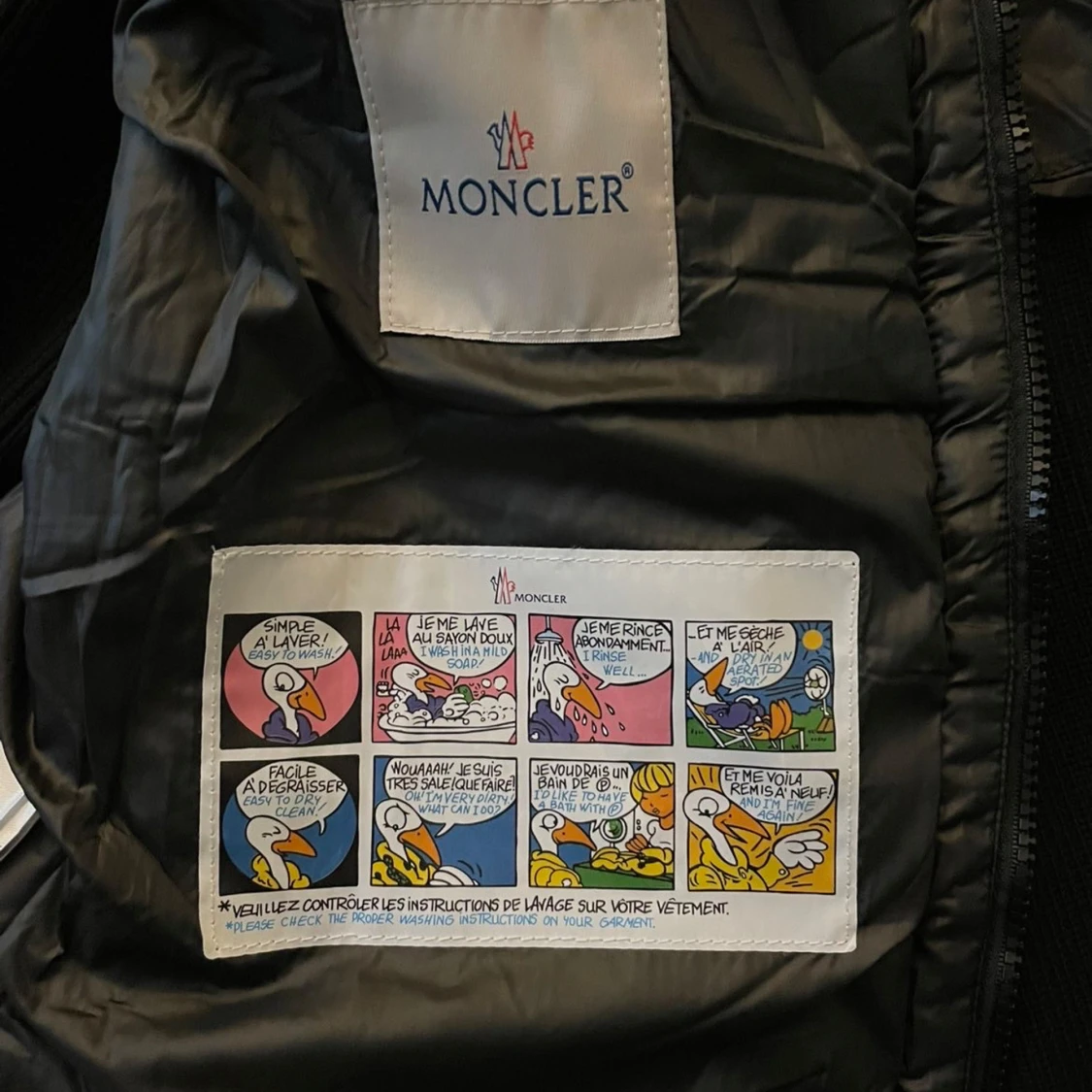 Svart Moncler pufferjacka med huva - 3